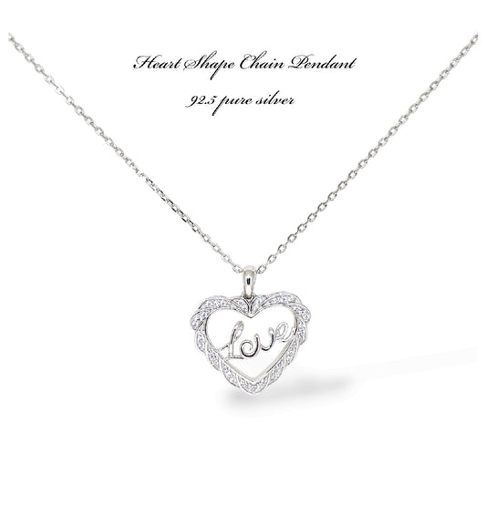 Heart Shape Silver  Chain Pendant