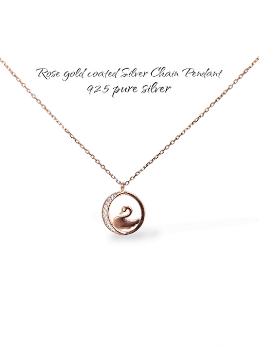18 k Rose Gold Coated Chain Pendant